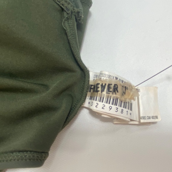 Forever 21 Womens One Piece Swim Suit Medium Forest Green Lace Front Back Zipper - Picture 16 of 16